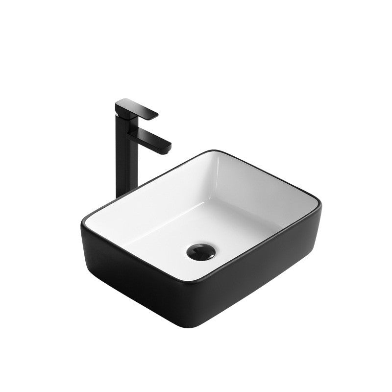 Volva, Lavabo en porcelaine - Noir et blanc
