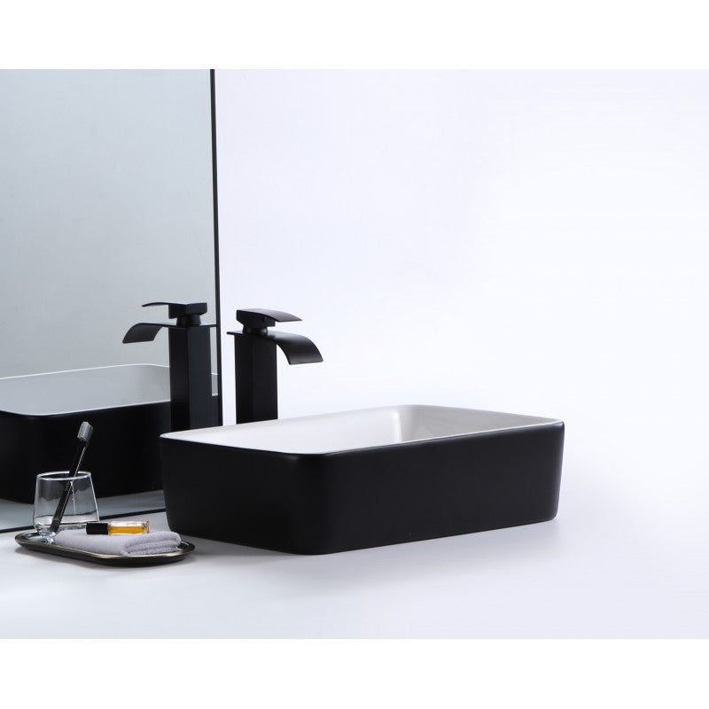 Volva, Lavabo en porcelaine - Noir et blanc