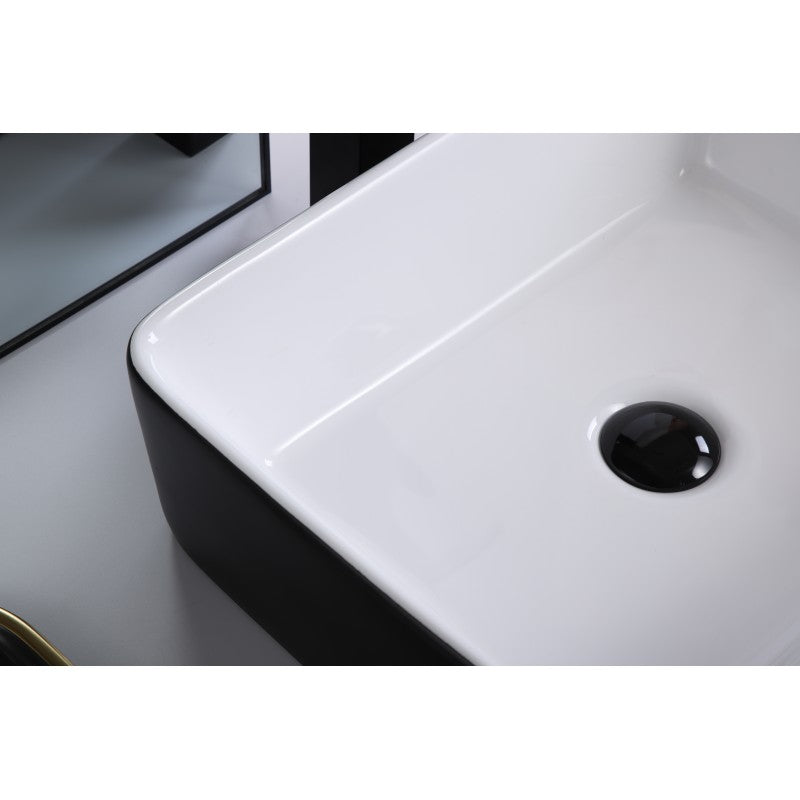 Volva, Lavabo en porcelaine - Noir et blanc