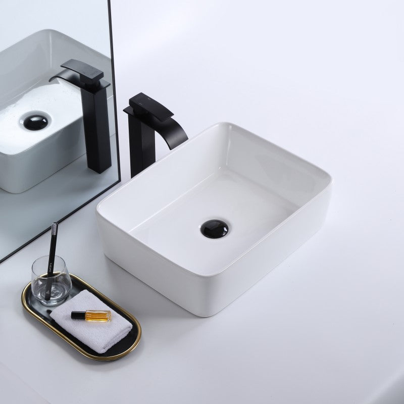 Volva, Lavabo en porcelaine - Blanc