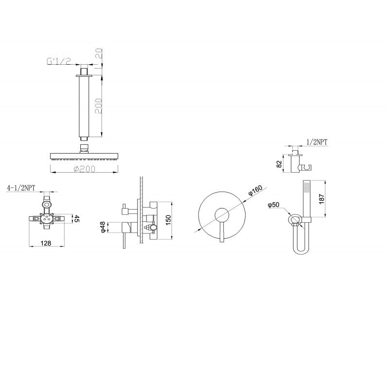 Kami, Robinet de douche - Chrome poli