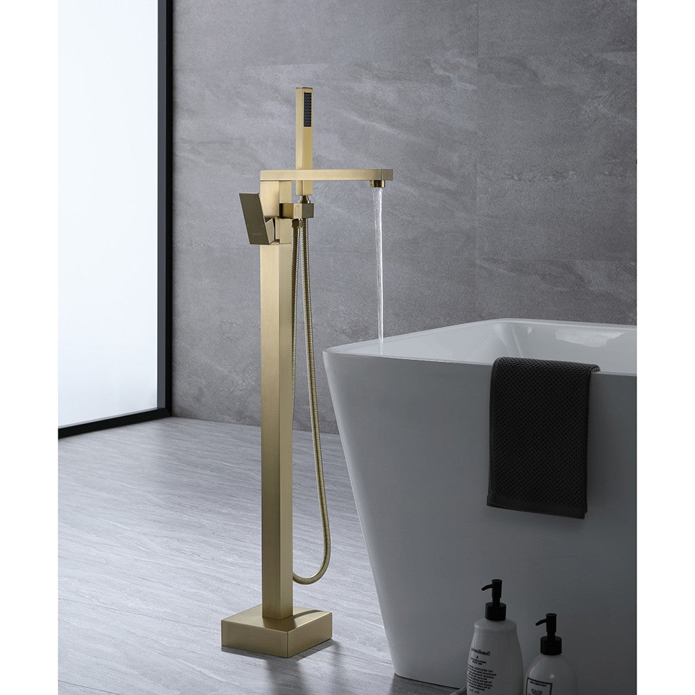 Ares, Robinet de bain sur pied - Or brossé