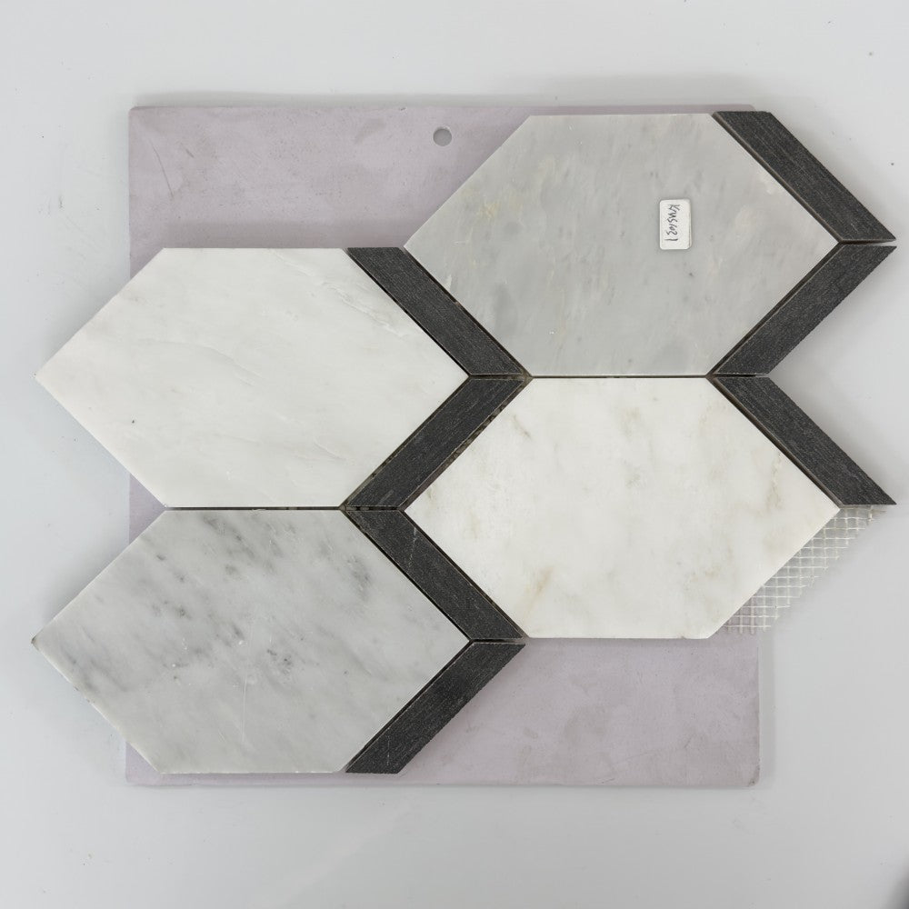 Mosaïque Marbre – Hexagone décoratif, salle de bain & cuisine