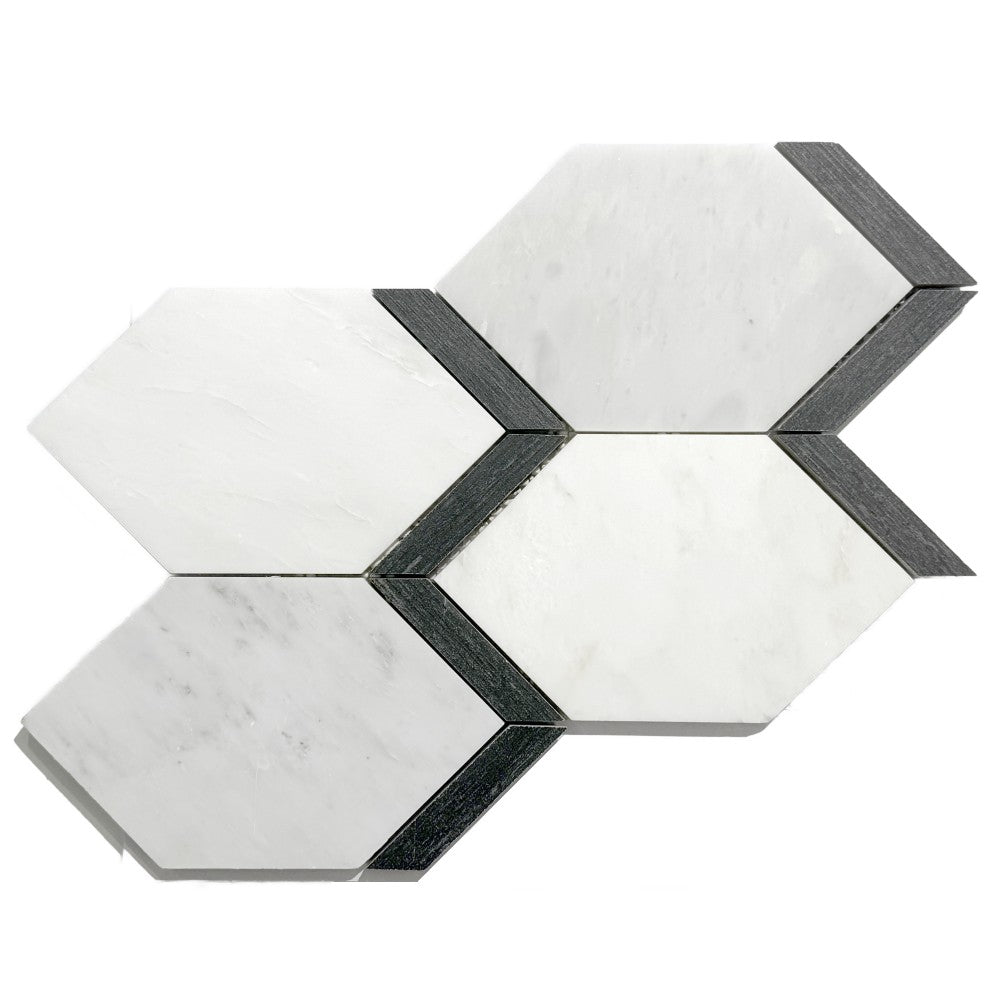 Mosaïque Marbre – Hexagone décoratif, salle de bain & cuisine