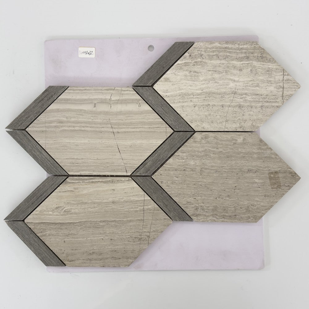 Mosaïque Grège – Hexagone texturé, salle de bain & cuisine