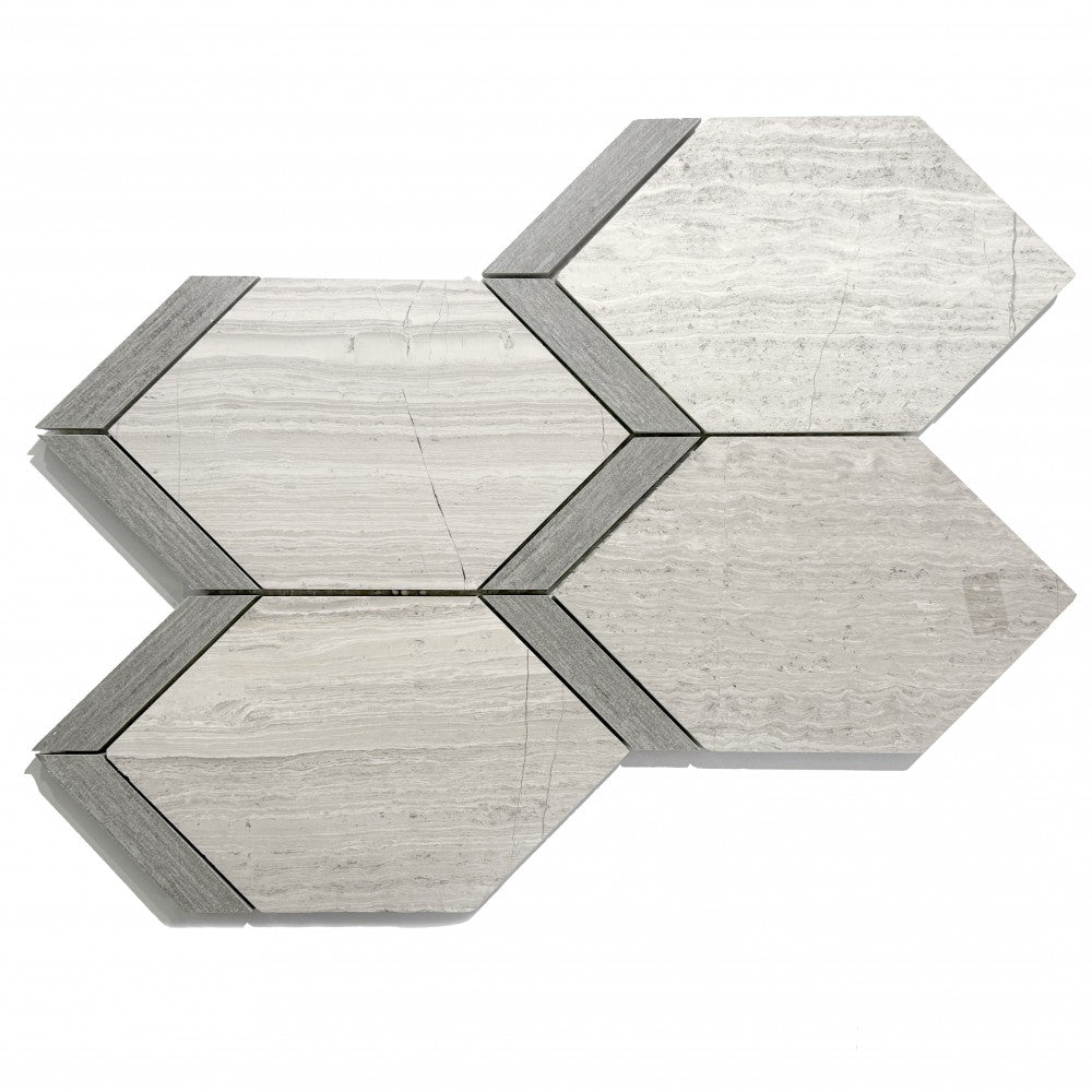 Mosaïque Grège – Hexagone texturé, salle de bain & cuisine