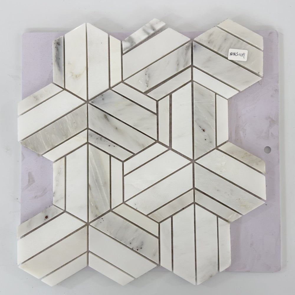 Mosaïque Marbre – Étoile géométrique, salle de bain & cuisine