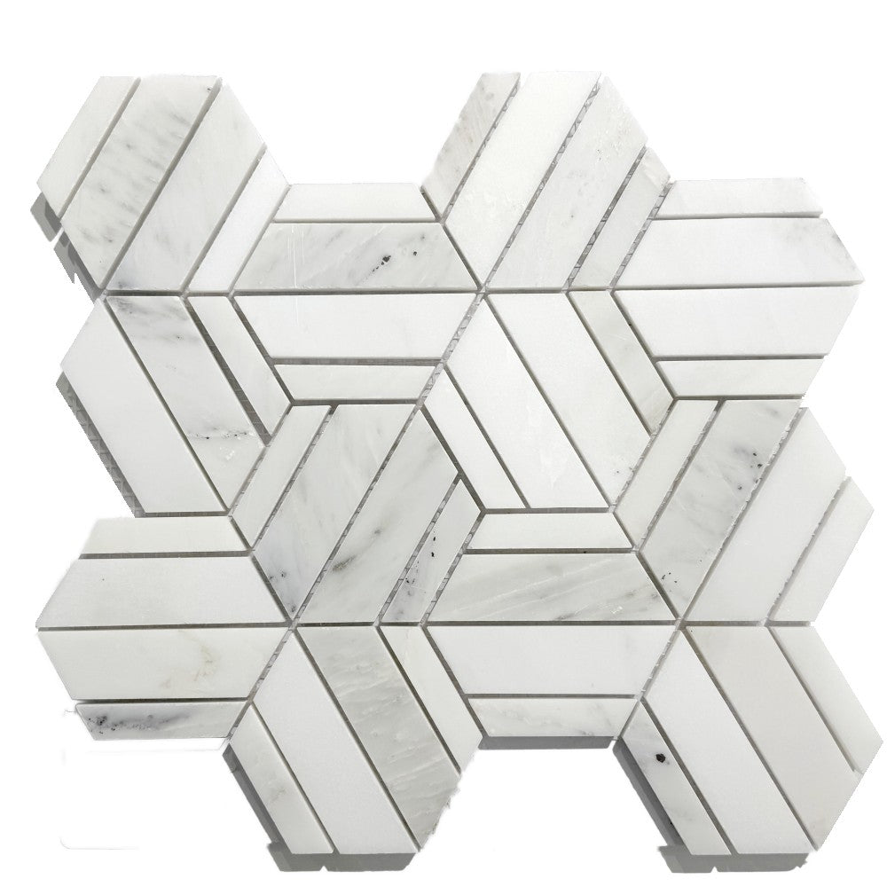 Mosaïque Marbre – Étoile géométrique, salle de bain & cuisine