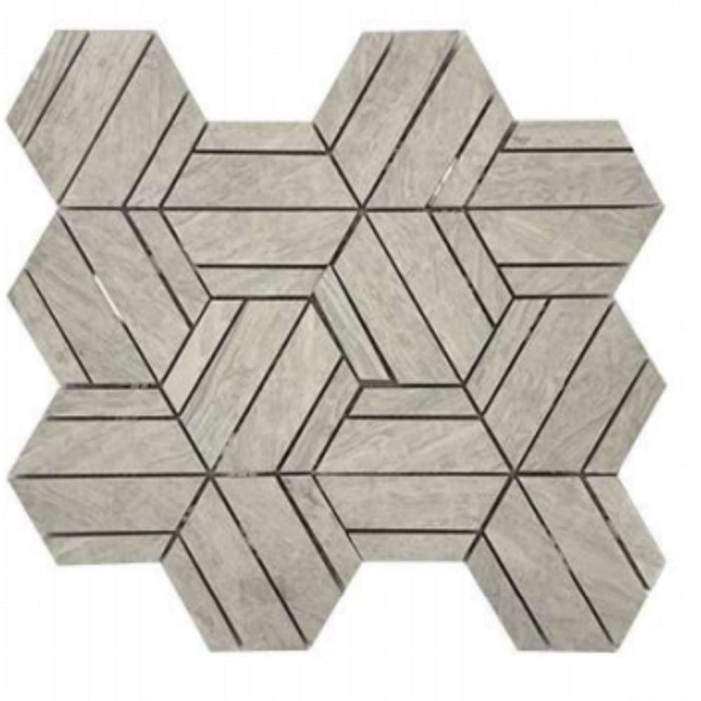 Mosaïque Grège en Marbre – Étoile déco pour salle de bain & cuisine