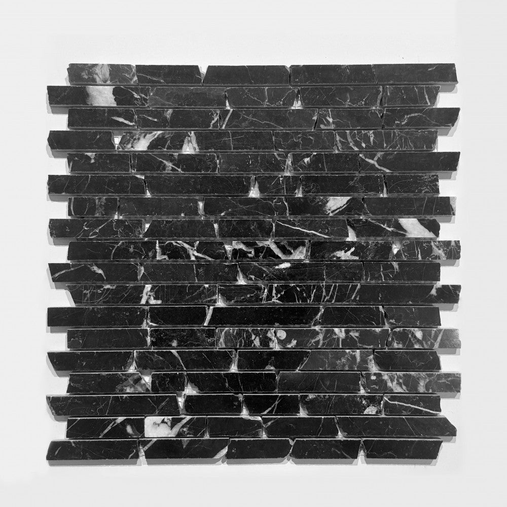 Mosaïque Marbre Noir – Effet éclaté, salle de bain & cuisine