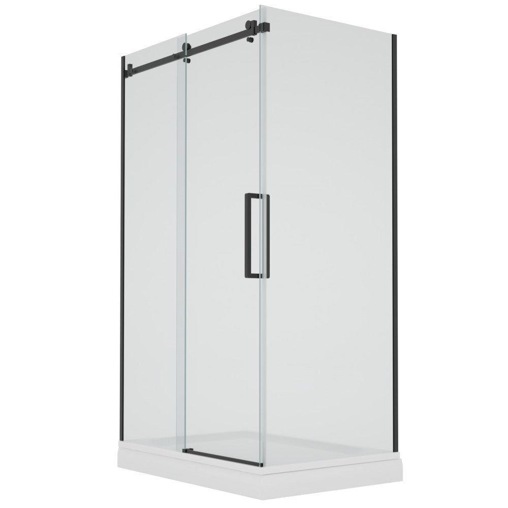 Lwidgi, Porte de douche noire - Grandeur: 48''