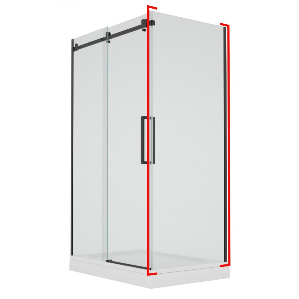 Lwidgi, Porte de douche noire - Grandeur: 32"