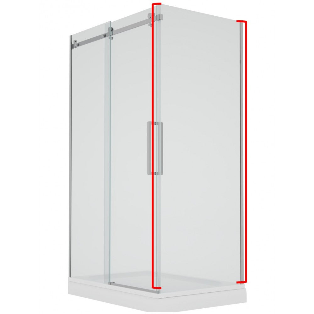 Lwidgi, Porte de douche chrome - Grandeur: 36"