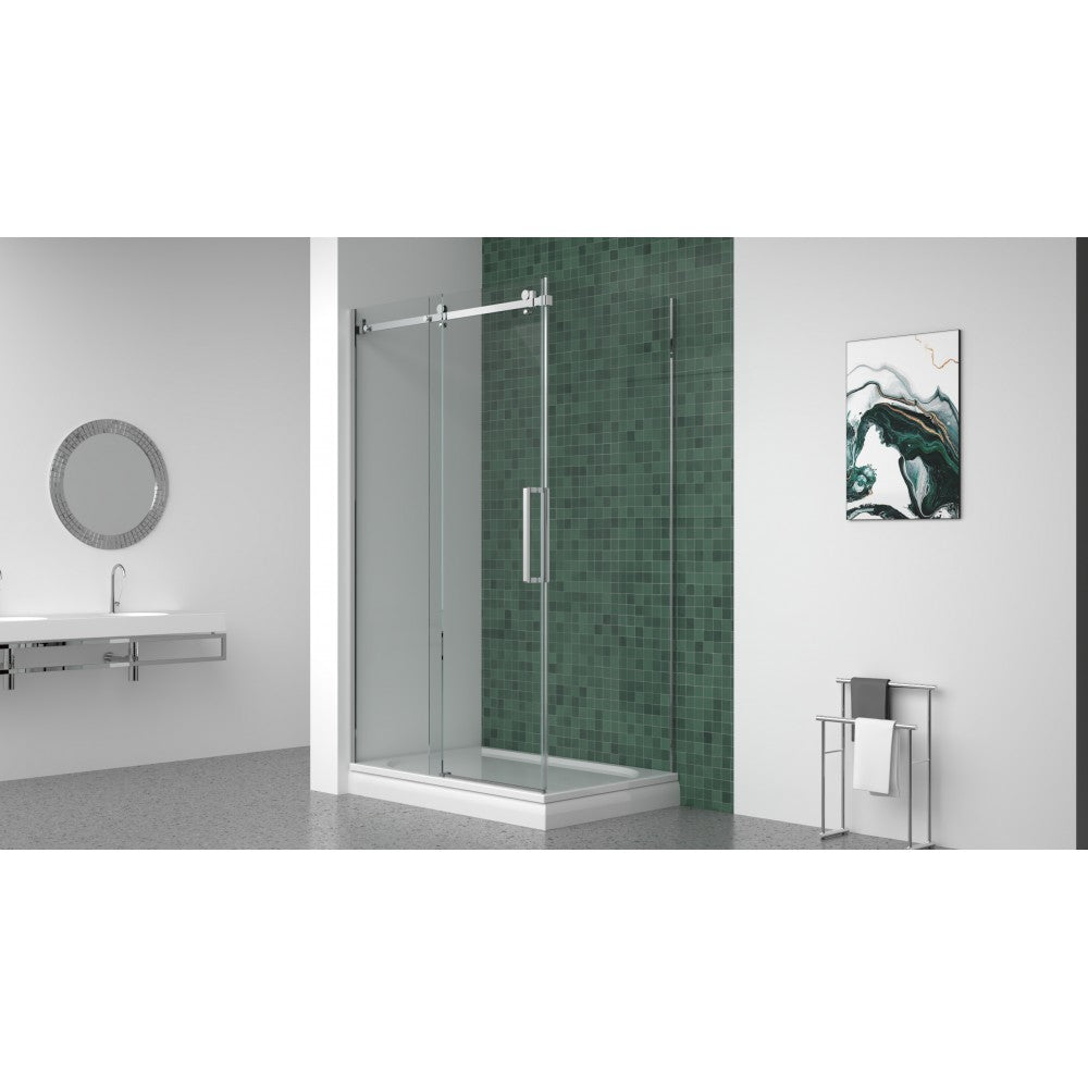 Lwidgi, Porte de douche chrome - Grandeur: 48''
