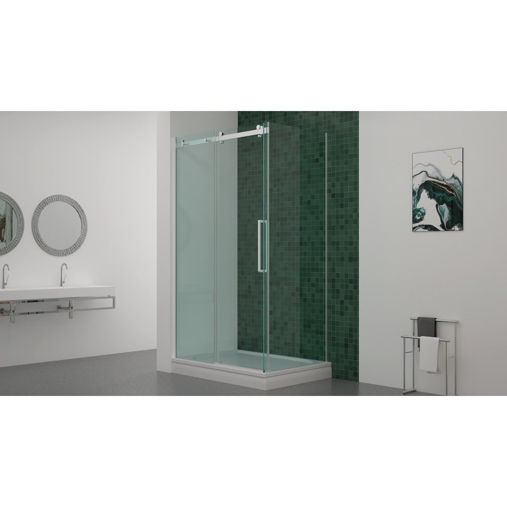 Lwidgi, Porte de douche chrome - Grandeur: 48''