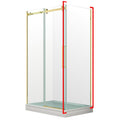 Lwidgi, Porte de douche fini or - Grandeur: 36"