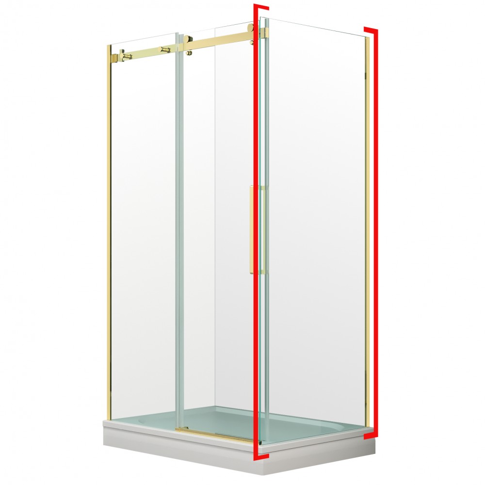 Lwidgi, Porte de douche fini or - Grandeur: 36"