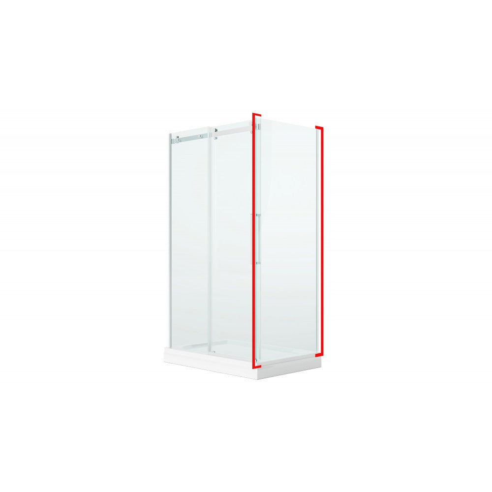 Lwidgi, Porte de douche blanche - Grandeur: 36"