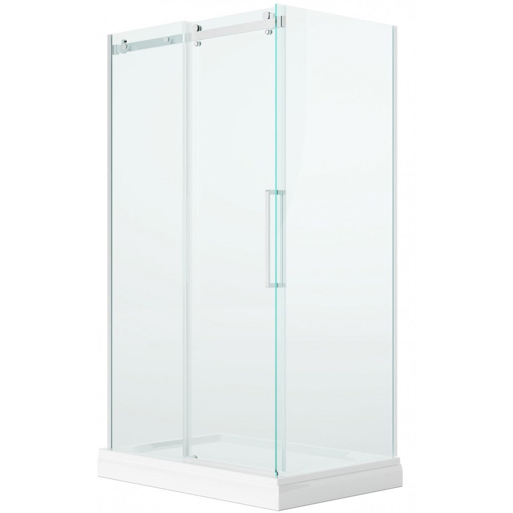 Mikotos, Porte de douche nickel brossé - Grandeur: 48''