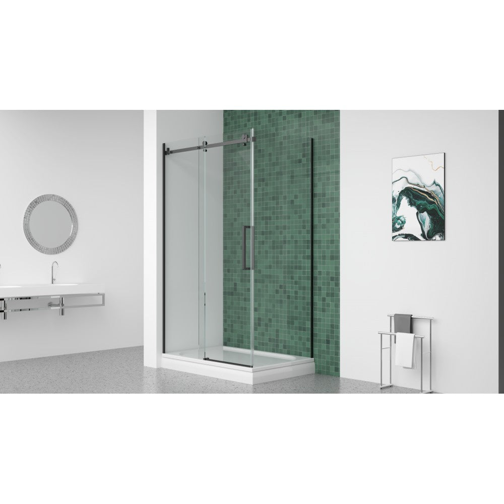 Mikotos, Porte de douche noire - Grandeur: 60''