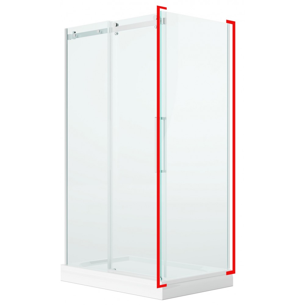 Mikotos, Porte de douche nickel brossé - Grandeur: 36"