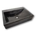 Sardinia 19.67" , Lavabo en marbre poli - Noir