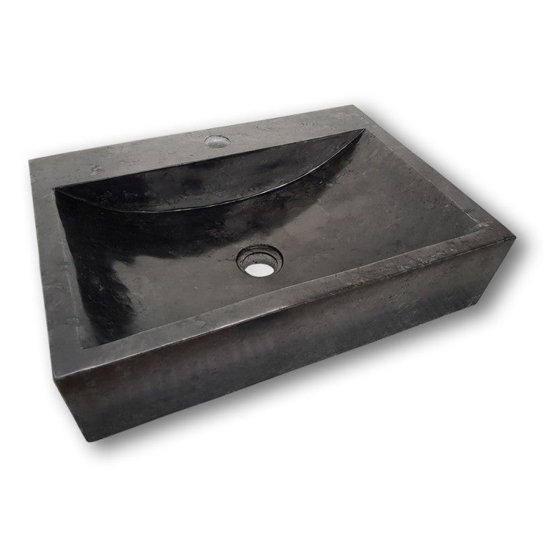 Sardinia 19.67" , Lavabo en marbre poli - Noir