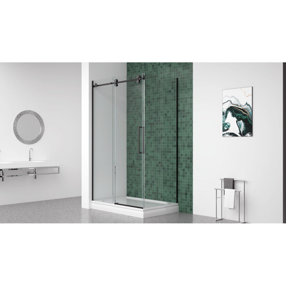 Myo, Porte de douche noire - Grandeur: 48''