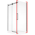 Myo, Porte de douche noire - Grandeur: 36"