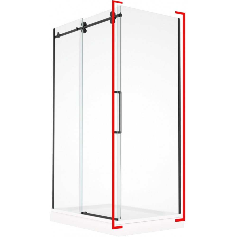 Myo, Porte de douche noire - Grandeur: 36"