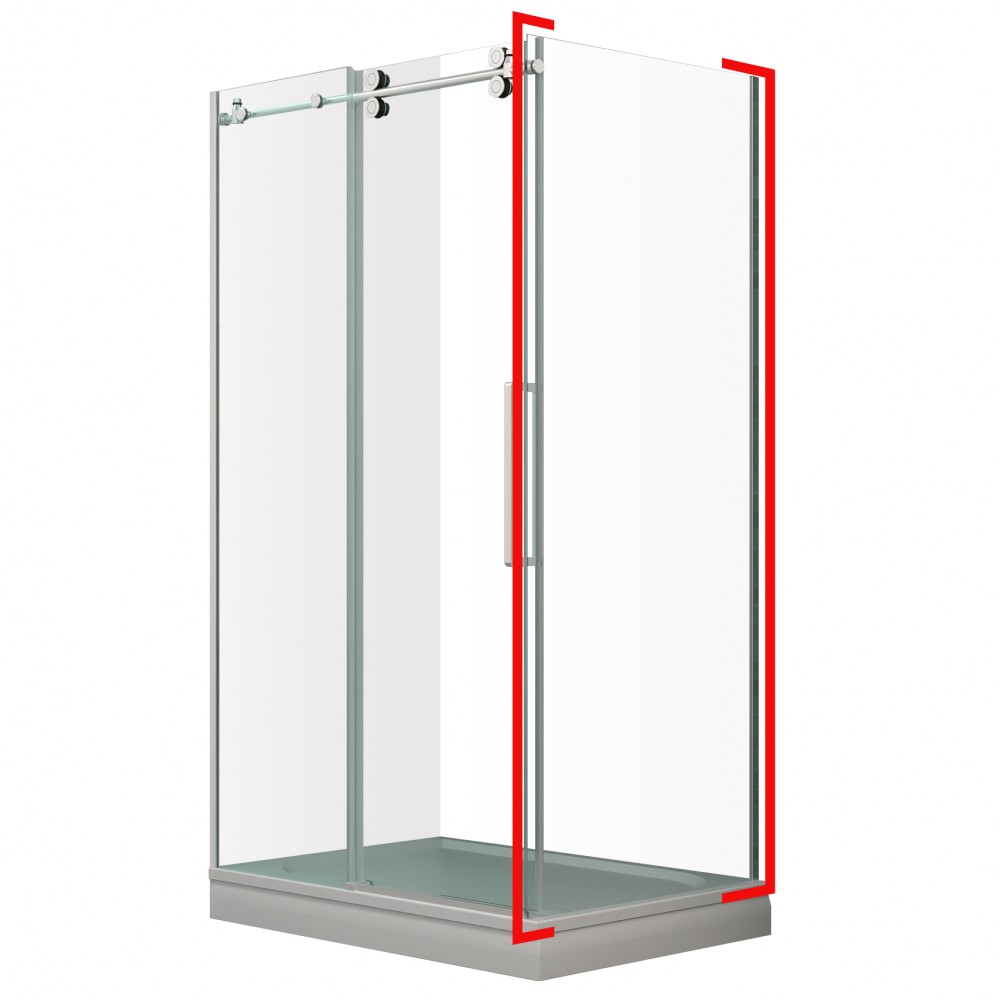 Myo, Porte de douche nickel brossé - Grandeur: 36"