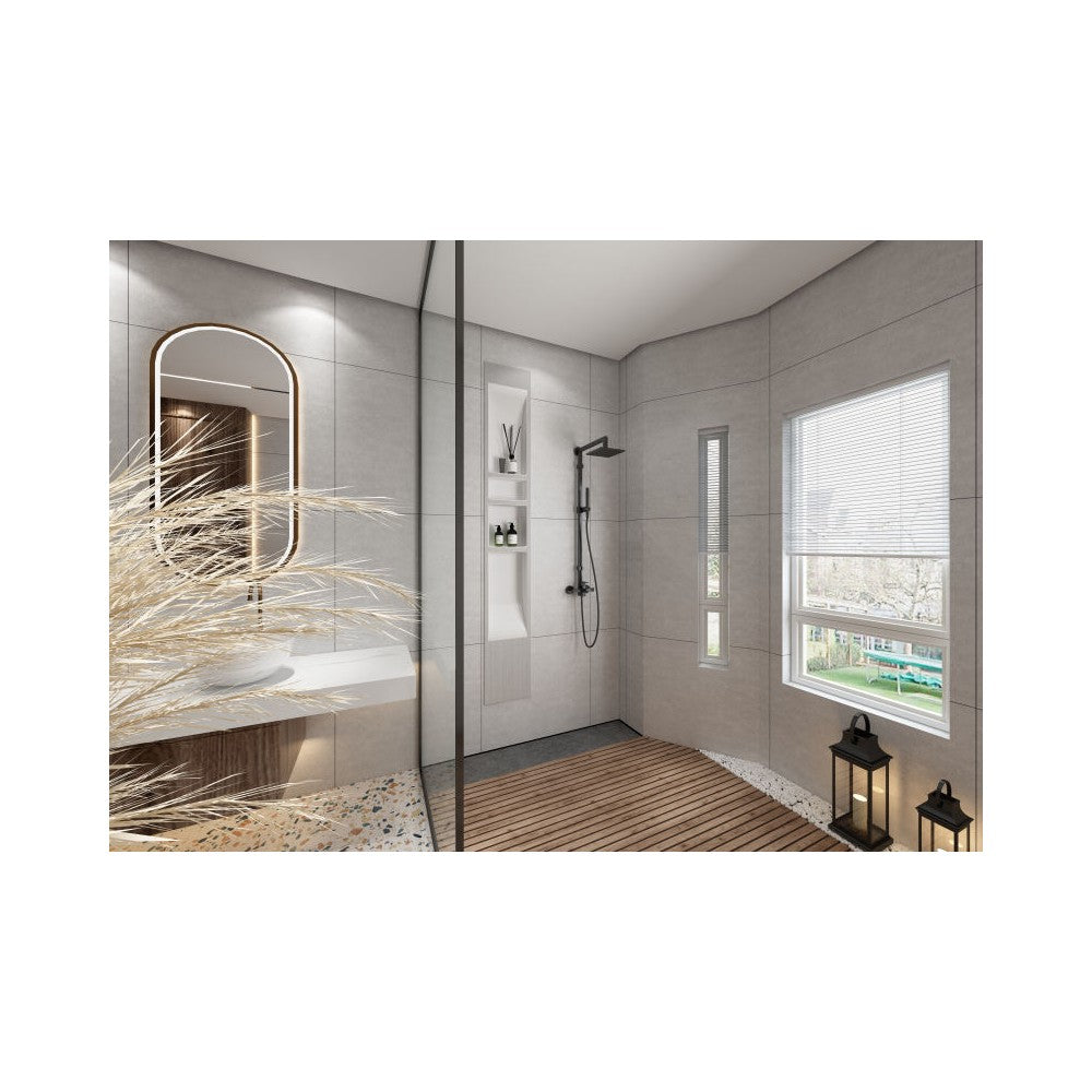 Niche de Douche SMC blanc lustré 14 × 96", 4 sections