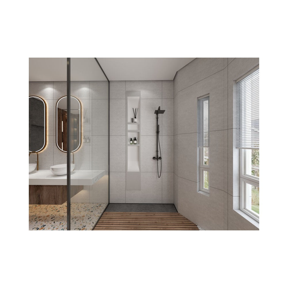 Niche de Douche SMC blanc lustré 14 × 96", 4 sections