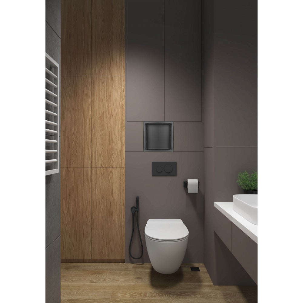 Niche de Douche 12x12 fini noir mat