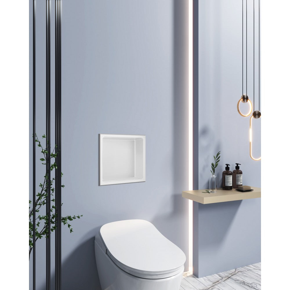 Niche de Douche 12x12 fini blanc mat