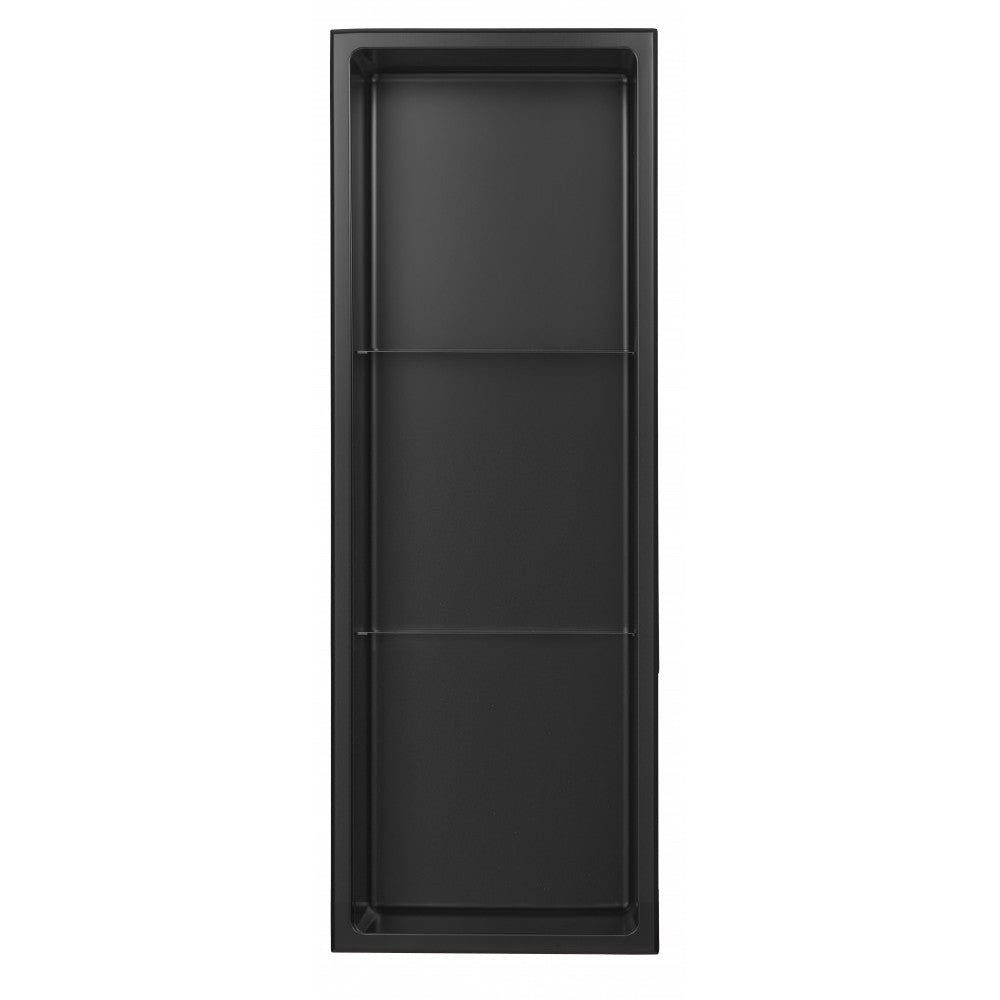Niche de Douche 12x36, 3 sections, finie noire mat