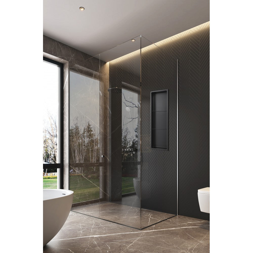 Niche de Douche 12x36, 3 sections, finie noire mat