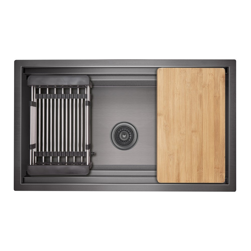 Évier de cuisine, 30 X 18'', noir