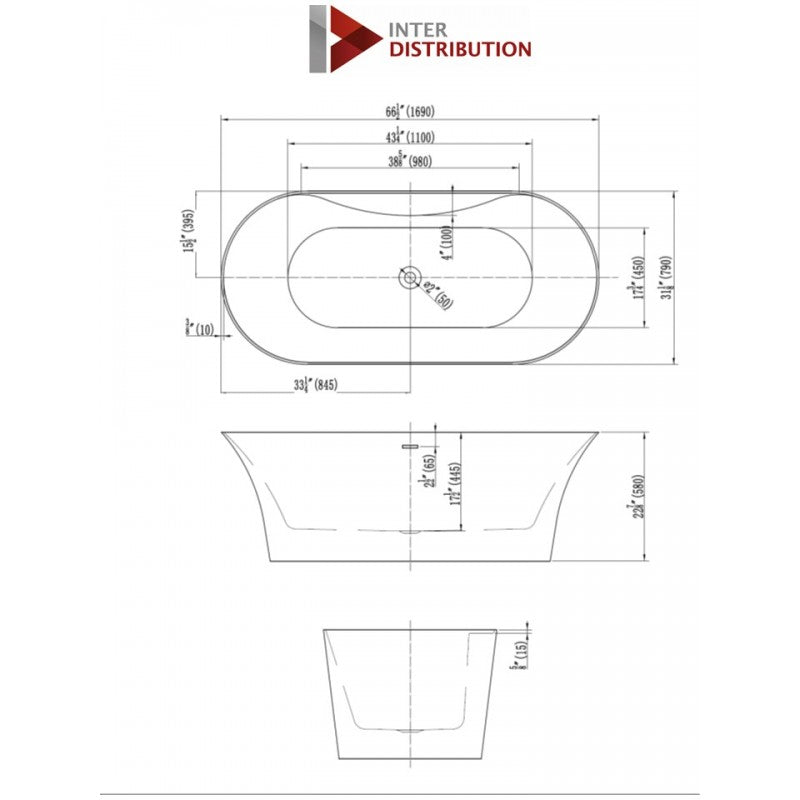 Bain autoportant 67" – Osiris