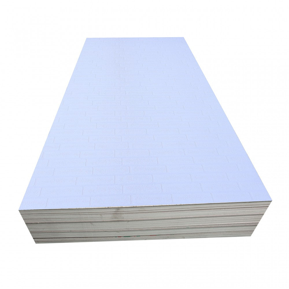 Brique blanche mur de douche en PVC 47.24” × 94.5” x 4 mm