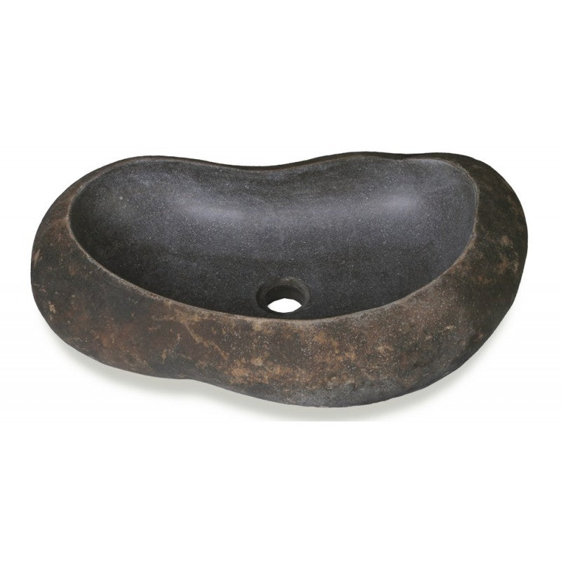 Lavabo en pierre de rivière naturelle 45x40x15