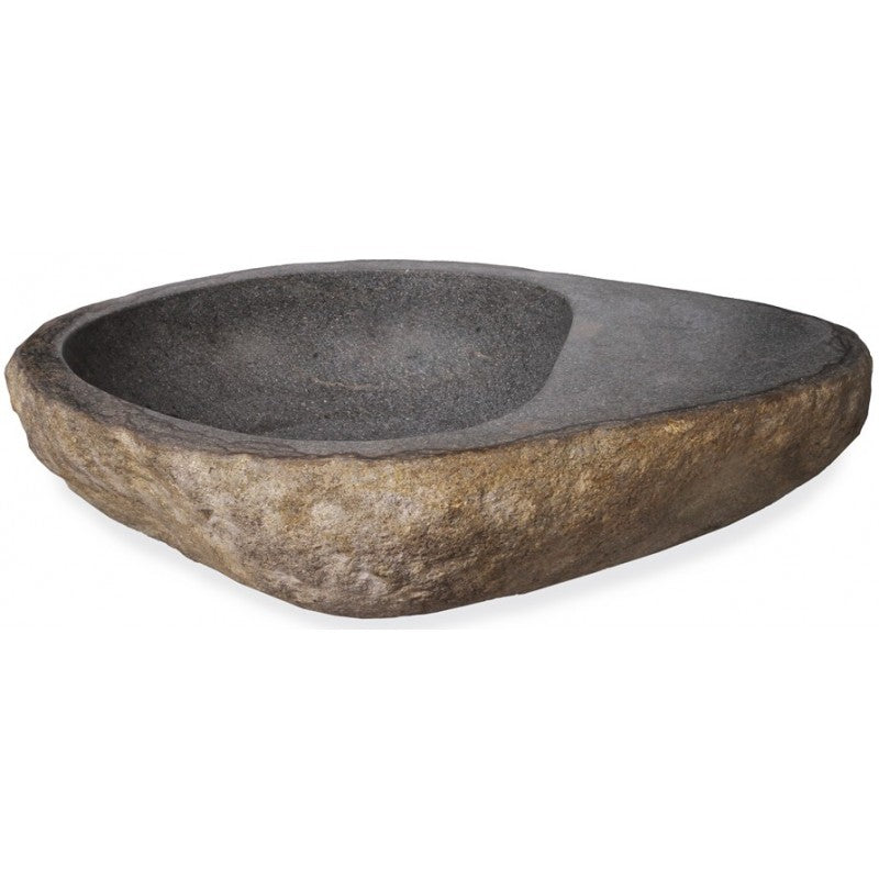 Lavabo en pierre de rivière naturelle 63x45x16