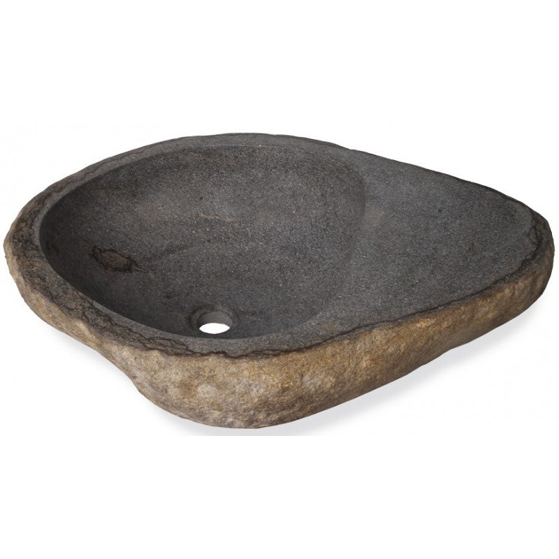 Lavabo en pierre de rivière naturelle 63x45x16