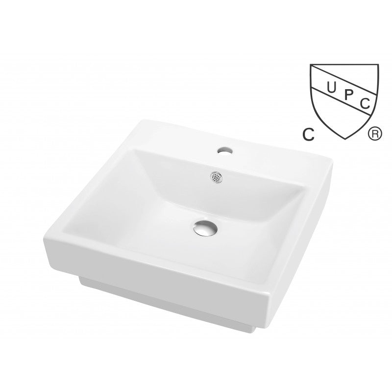 Kali, Lavabo en porcelaine semi encastré
