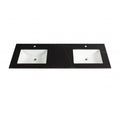 Dessus de vanité noir 60" avec lignes dorées, double lavabos