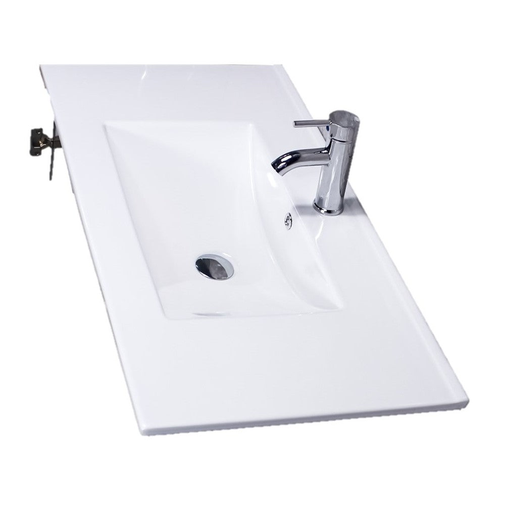 Comptoir en céramique de 48'' avec lavabos inclus