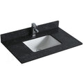 Dessus de vanité en quartz noir 36 po avec lavabo sous-plan en porcelaine