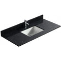 Dessus de vanité en quartz noir 48 po avec lavabo sous-plan en porcelaine