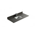 Dessus de vanité en quartz gris pur 48 po avec lavabo sous-plan en porcelaine