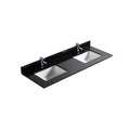 Galaxy noir 60", Dessus de vanité en granite avec 2 lavabos en porcelaine sous-plan